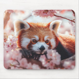 Red Panda Among Cherry Blossoms  Mouse Pad