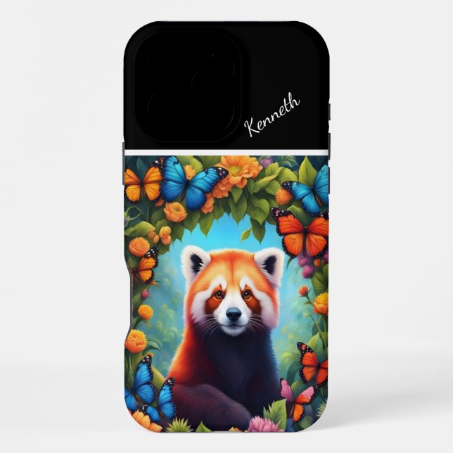 Red Panda Among Flowers iPhone Case (Back)