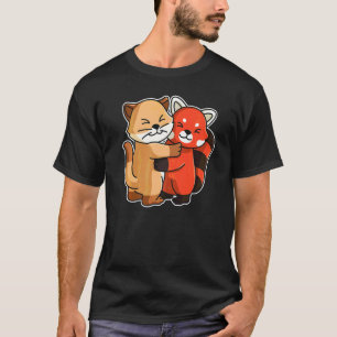 Red Panda And Cat Cute Animals For Women Animal Hu T-Shirt