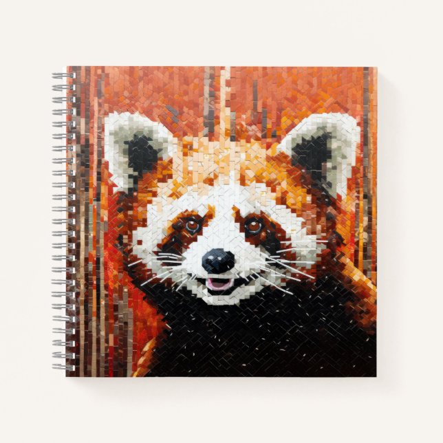 Red Panda Animal Art Decor Paint Mosaic  Notebook (Front)