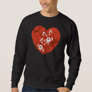 Red Panda Animal Heart Red Panda Pair Sweatshirt