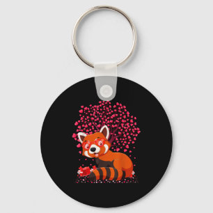 Red Panda Animal Lover Funny Red Panda Valentines Key Ring