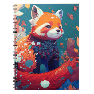 Red Panda Animal Portrait Painting Wildlife Forest Notebook