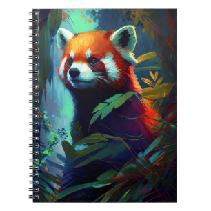Red Panda Animal Portrait Painting Wildlife Forest Notebook