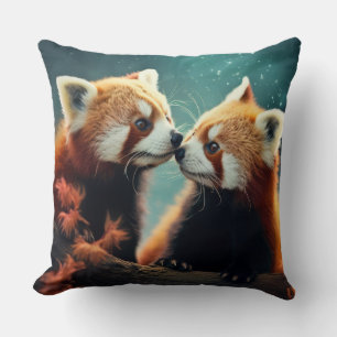 Red Panda Animal Wildlife Wilderness Colourful Art Cushion