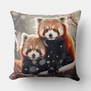 Red Panda Animal Wildlife Wilderness Colourful Art Cushion