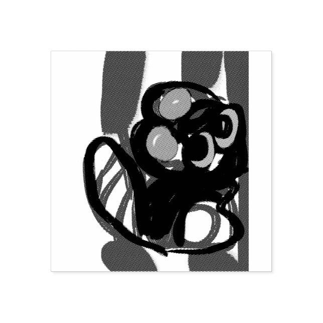 Red panda art work rubber stamp (Imprint)