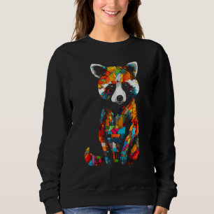 Red Panda Artwork Colourful - Animal Panda Sweatshirt