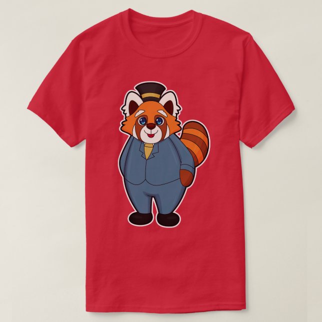 Red Panda as Groom with Hat T-Shirt (Design Front)
