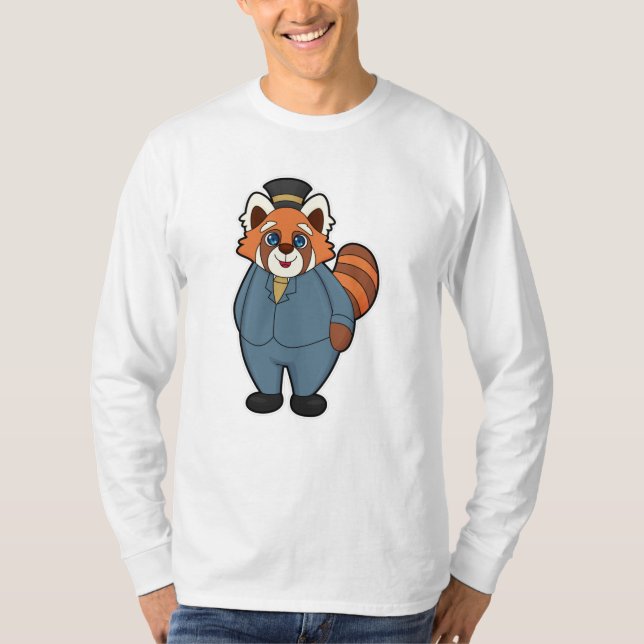 Red Panda as Groom with Hat T-Shirt (Front)