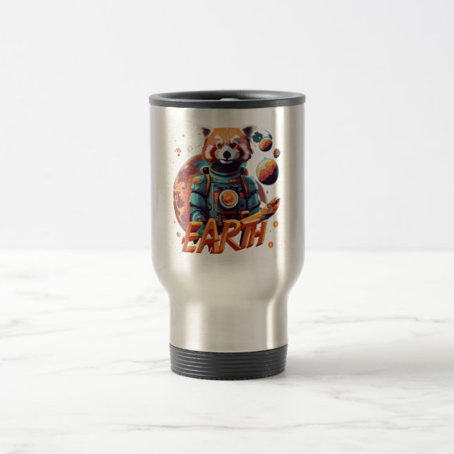 Red panda astronaut travel mug (Center)
