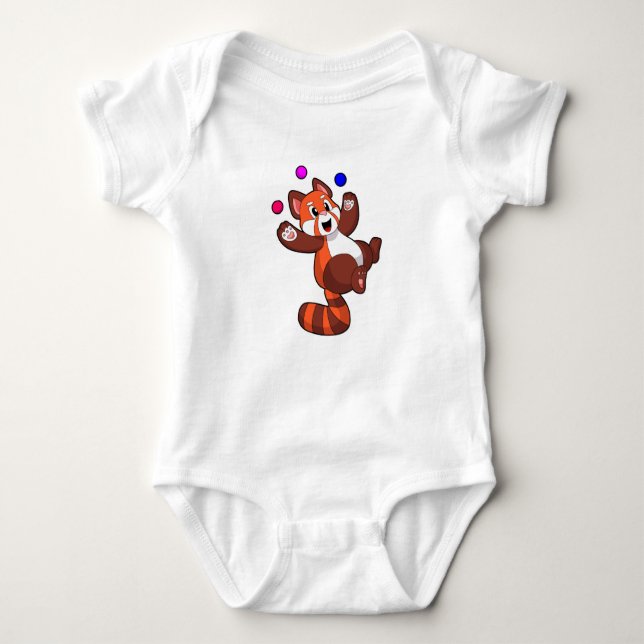 Red panda at Juggle Circus.PNG Baby Bodysuit (Front)