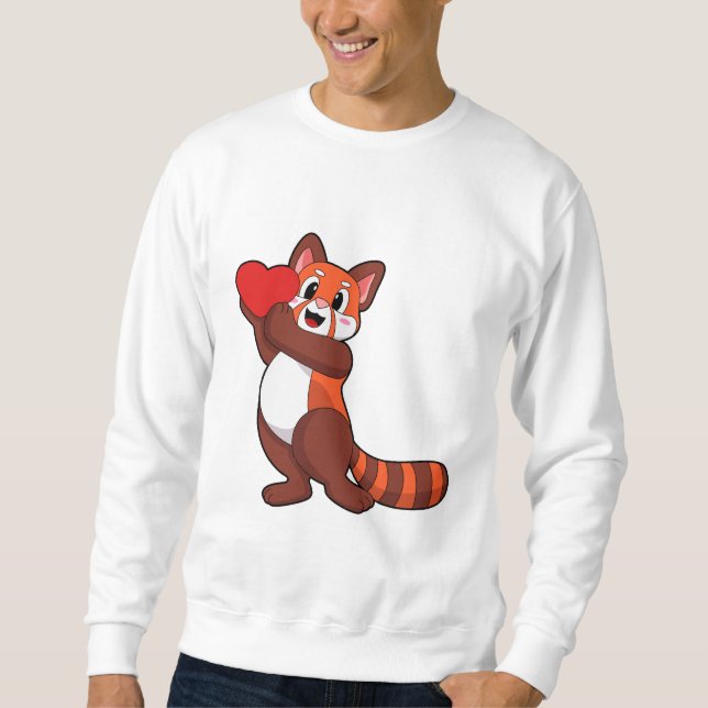 Red panda at Love with Heart.PNG Sweatshirt (Front)