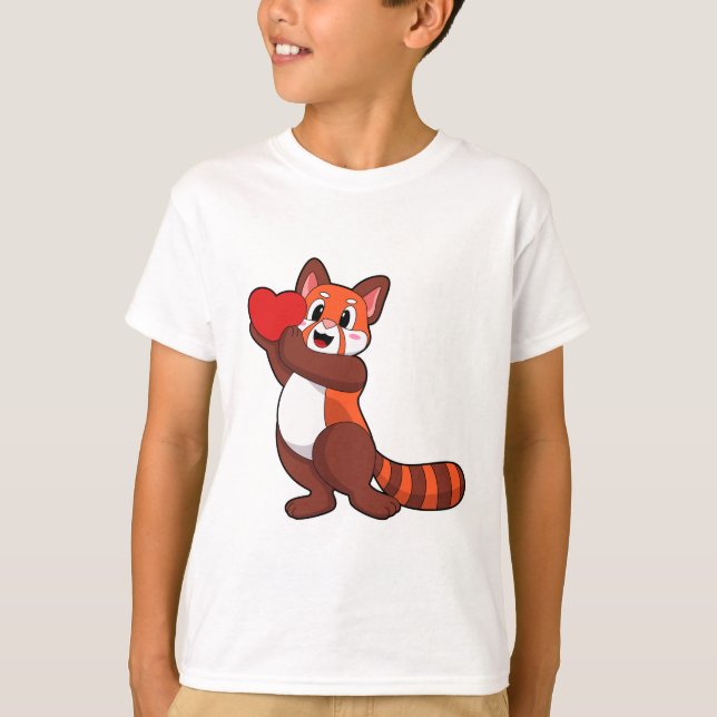 Red panda at Love with Heart.PNG T-Shirt (Front)