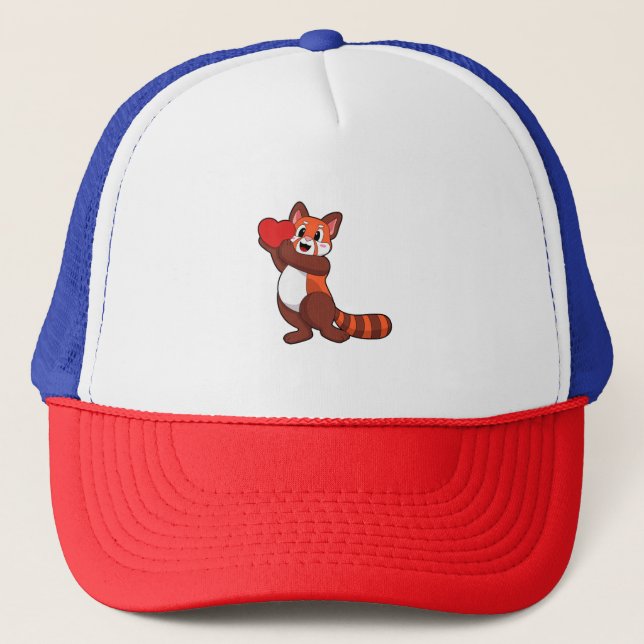 Red panda at Love with Heart.PNG Trucker Hat (Front)