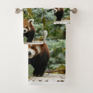 Red Panda Bath Towel Set