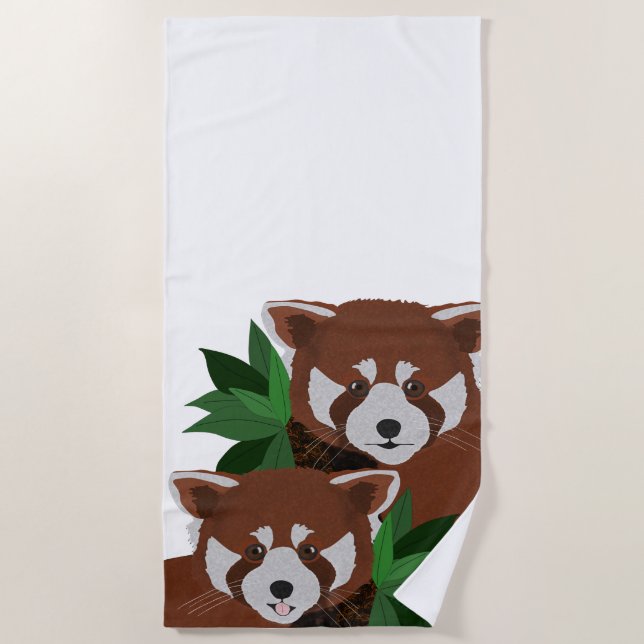 Red Panda Beach Towel (Front)