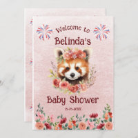 Red Panda Bear Baby Shower Welcome