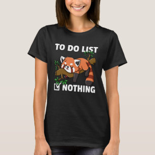 Red Panda Bear Cute Lazy Bear Cat Lesser T-Shirt