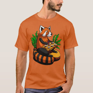 Red Panda Bear Eating Sushi T-Shirt
