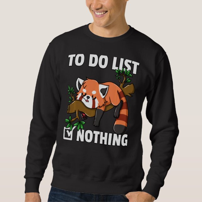 Red Panda Bear Funny Cute Lazy Bear Cat Lesser Tee (Front)