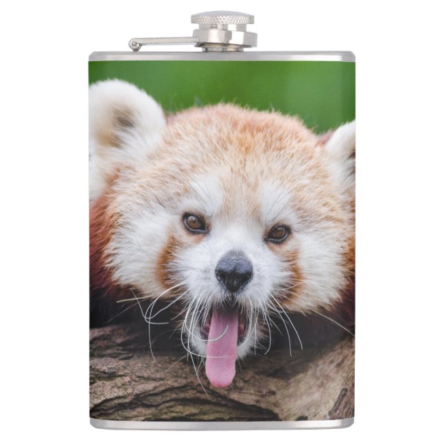 Red Panda Bear Hip Flask (Front)