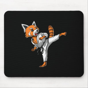 Red Panda Bear Karate Martial Arts Kickboxing Jiu  Mouse Pad