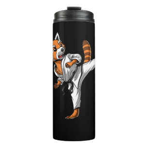 Red Panda Bear Karate Thermal Tumbler