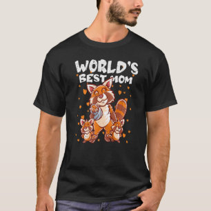 Red Panda Bear Mum Worlds Best Mum Mummy Mother's T-Shirt