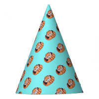 Red Panda bear on turquoise