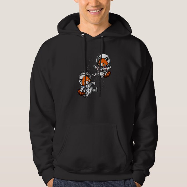 Red Panda Bear Space Astronaut Cosmic Girls Boys K Hoodie (Front)