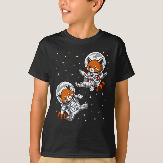 Red Panda Bear Space Astronaut T-Shirt (Front)