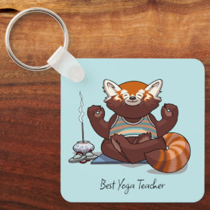 Red Panda Best Yoga Teacher Gift Animal Artwork Key Ring