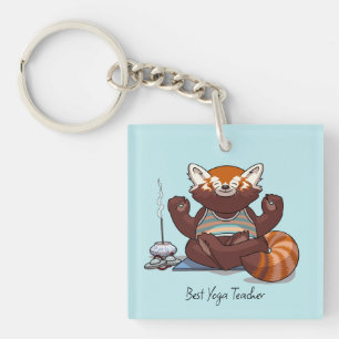 Red Panda Best Yoga Teacher Gift Animal Artwork Key Ring