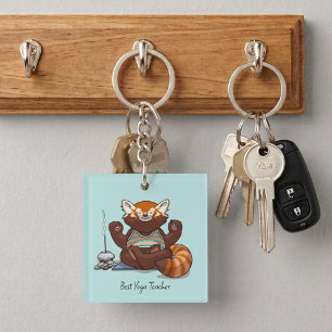 Red Panda Best Yoga Teacher Gift Animal Artwork Key Ring