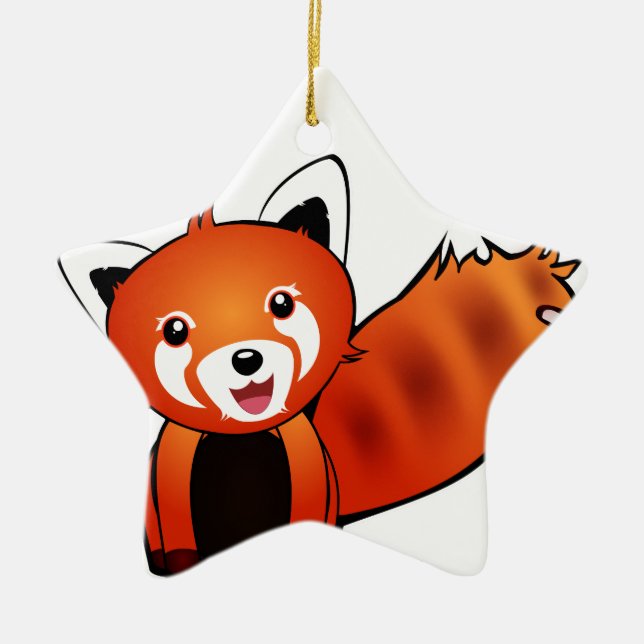 Red Panda Ceramic Tree Decoration (Front)