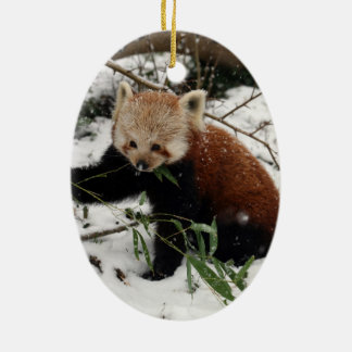 Red panda ceramic tree decoration