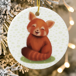 Red Panda Ceramic Tree Decoration