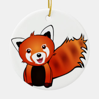 Red panda ceramic tree decoration