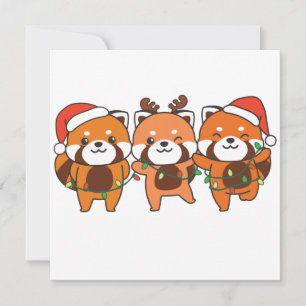 Red Panda Christmas Animals Cute Red Pandas Invita Invitation