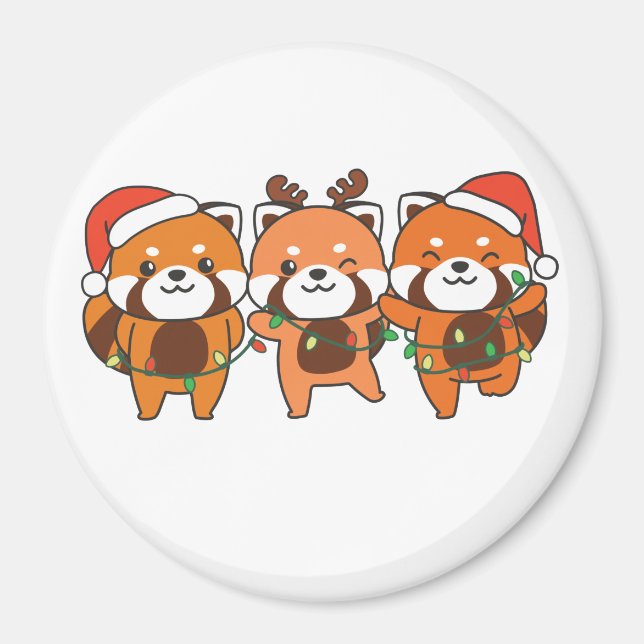 Red Panda Christmas Animals Cute Red Pandas Magnet (Front)