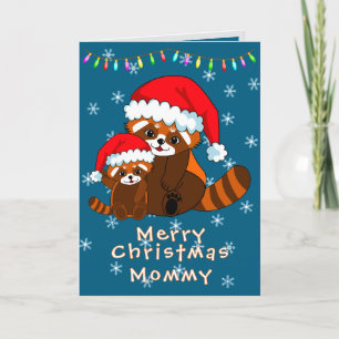 Red Panda Christmas Folded Greeting Card