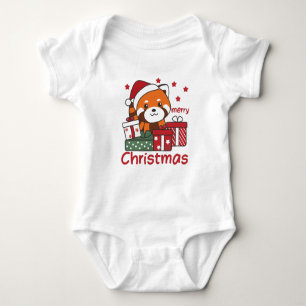 Red Panda Christmas Gift Winter Red Pandas Baby Bodysuit
