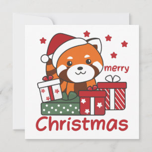 Red Panda Christmas Gift Winter Red Pandas Invitation