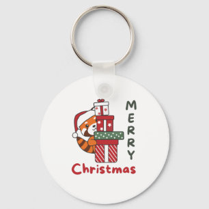 Red Panda Christmas Gift Winter Red Pandas Key Ring