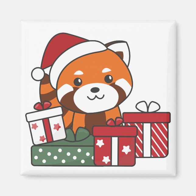 Red Panda Christmas Gift Winter Red Pandas Magnet (Front)