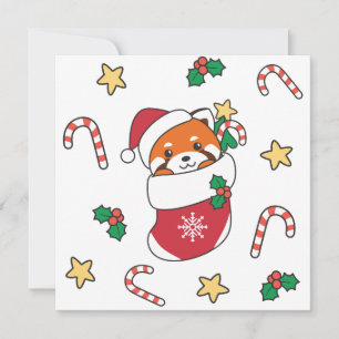 Red Panda Christmas Snow Winter Animals Panda Holiday Card
