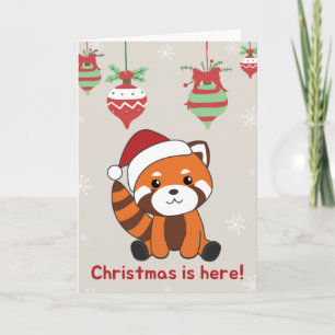 Red Panda Christmas Snow Winter Animals Pandas Car Card
