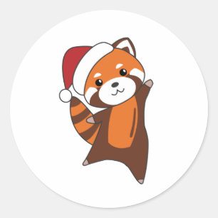 Red Panda Christmas Snow Winter Animals Pandas Classic Round Sticker