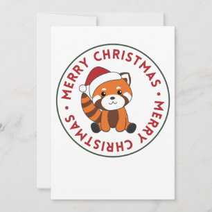 Red Panda Christmas Snow Winter Animals Pandas Holiday Card
